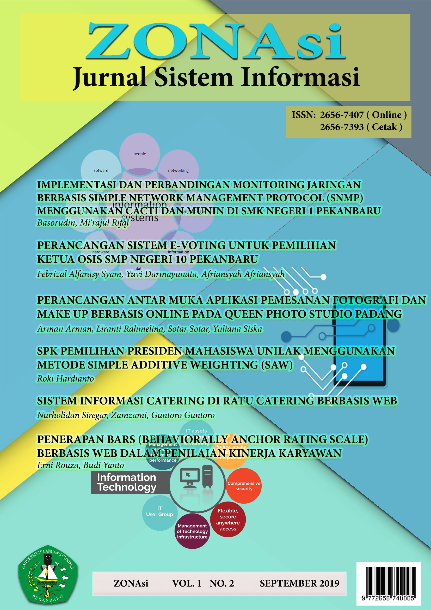 Cover Publish ZONAsi:Jurnal Sistem Informasi Vol 1. No 2.